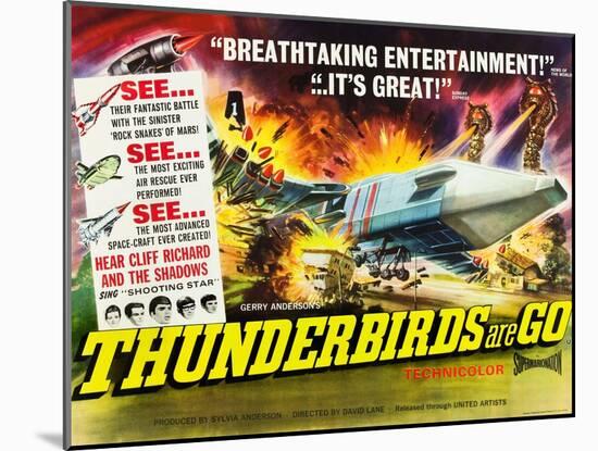 THUNDERBIRDS ARE GO, poster art, 1966-null-Mounted Art Print