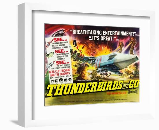 THUNDERBIRDS ARE GO, poster art, 1966-null-Framed Art Print