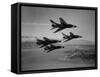 Thunderbirds in F-100's Flying in Formation-Ralph Crane-Framed Stretched Canvas