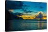 Thundercloud off of Ke'e Beach at sunset, Na Pali Coast, Kauai, Hawaii, USA-Mark A Johnson-Stretched Canvas