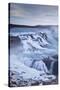 Thundering Gullfoss Waterfall in Winter Time, Iceland, Europe. Winter (January)-Adam Burton-Stretched Canvas