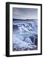 Thundering Gullfoss Waterfall in Winter Time, Iceland, Europe. Winter (January)-Adam Burton-Framed Photographic Print