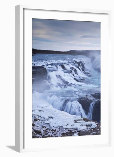 Thundering Gullfoss Waterfall in Winter Time, Iceland, Europe. Winter (January)-Adam Burton-Framed Photographic Print