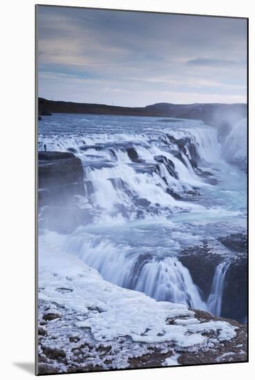 Thundering Gullfoss Waterfall in Winter Time, Iceland, Europe. Winter (January)-Adam Burton-Mounted Photographic Print