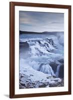 Thundering Gullfoss Waterfall in Winter Time, Iceland, Europe. Winter (January)-Adam Burton-Framed Photographic Print