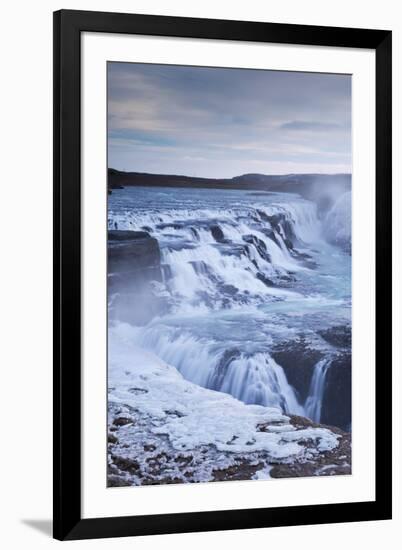 Thundering Gullfoss Waterfall in Winter Time, Iceland, Europe. Winter (January)-Adam Burton-Framed Photographic Print