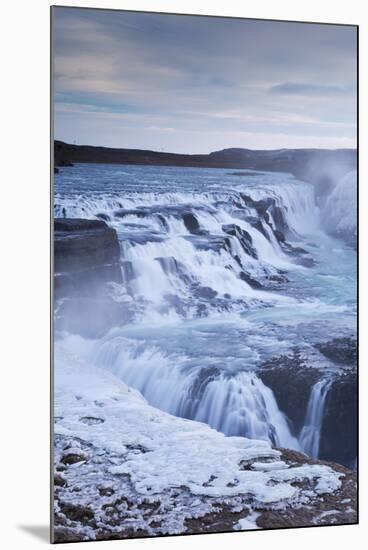 Thundering Gullfoss Waterfall in Winter Time, Iceland, Europe. Winter (January)-Adam Burton-Mounted Photographic Print