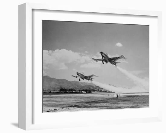 Thunderjets Taking off for North Korea-null-Framed Photographic Print