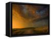 Thunderstorm and Orange Clouds at Sunset-Jonathan Hicks-Framed Stretched Canvas