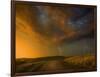 Thunderstorm and Orange Clouds at Sunset-Jonathan Hicks-Framed Photographic Print