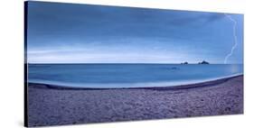 Thunderstorm at Tancau Beach, Santa Maria Navarrese, District of Baunei, Sardinia, Italy-null-Stretched Canvas