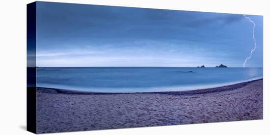 Thunderstorm at Tancau Beach, Santa Maria Navarrese, District of Baunei, Sardinia, Italy-null-Stretched Canvas