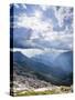 Thunderstorm clouds over Val Rendena. The Brenta Dolomites. Italy, Trentino, Val Rendena-Martin Zwick-Stretched Canvas