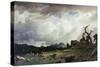 Thunderstorm in the Rocky Mountains-Albert Bierstadt-Stretched Canvas