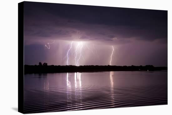 Thunderstorm, Lake Tisza, Hortobagy National Park, Hungary, July 2009-Radisics-Stretched Canvas