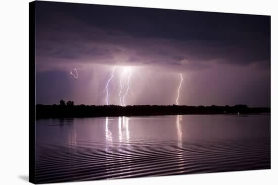 Thunderstorm, Lake Tisza, Hortobagy National Park, Hungary, July 2009-Radisics-Stretched Canvas