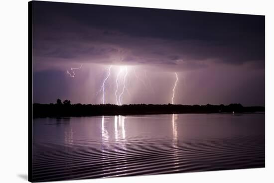 Thunderstorm, Lake Tisza, Hortobagy National Park, Hungary, July 2009-Radisics-Stretched Canvas