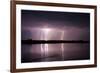 Thunderstorm, Lake Tisza, Hortobagy National Park, Hungary, July 2009-Radisics-Framed Photographic Print