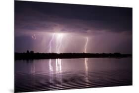Thunderstorm, Lake Tisza, Hortobagy National Park, Hungary, July 2009-Radisics-Mounted Photographic Print