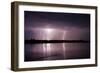 Thunderstorm, Lake Tisza, Hortobagy National Park, Hungary, July 2009-Radisics-Framed Photographic Print