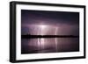 Thunderstorm, Lake Tisza, Hortobagy National Park, Hungary, July 2009-Radisics-Framed Photographic Print