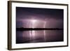 Thunderstorm, Lake Tisza, Hortobagy National Park, Hungary, July 2009-Radisics-Framed Photographic Print