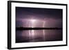 Thunderstorm, Lake Tisza, Hortobagy National Park, Hungary, July 2009-Radisics-Framed Photographic Print