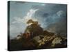 Thunderstorm, or the Cart Stuck in the Mud, 1759?-Jean-Honor? Fragonard-Stretched Canvas