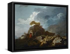 Thunderstorm, or the Cart Stuck in the Mud, 1759?-Jean-Honor? Fragonard-Framed Stretched Canvas