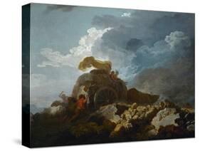 Thunderstorm, or the Cart Stuck in the Mud, 1759?-Jean-Honor? Fragonard-Stretched Canvas