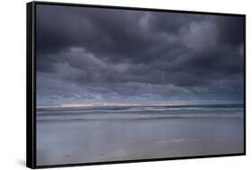 Thunderstorm over the ocean at night, Coral Sea, Surfer's Paradise, Gold Coast, Queensland, Aust...-Panoramic Images-Framed Stretched Canvas