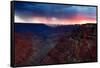 Thunderstorms over south rim, from Cape Royal, north rim, Grand Canyon, Grand Canyon National Park-Geraint Tellem-Framed Stretched Canvas