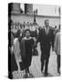 Thurgood Marshall Walking with His Wife-null-Stretched Canvas