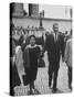 Thurgood Marshall Walking with His Wife-null-Stretched Canvas