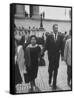 Thurgood Marshall Walking with His Wife-null-Framed Stretched Canvas