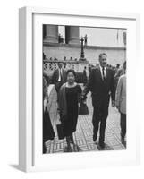 Thurgood Marshall Walking with His Wife-null-Framed Photographic Print