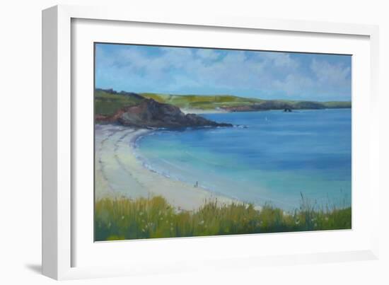 Thurlestone Beach, Calm Summer Day , 2016-Jennifer Wright-Framed Giclee Print