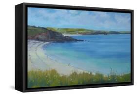 Thurlestone Beach, Calm Summer Day , 2016-Jennifer Wright-Framed Stretched Canvas