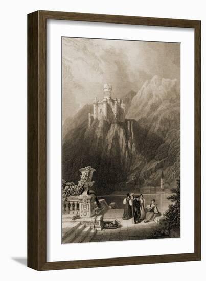 Thurnburg Castle, Engraved by J.T. Willmore, Illustration from 'The Pilgrims of the Rhine'…-David Roberts-Framed Giclee Print