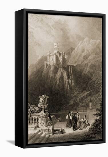 Thurnburg Castle, Engraved by J.T. Willmore, Illustration from 'The Pilgrims of the Rhine'…-David Roberts-Framed Stretched Canvas