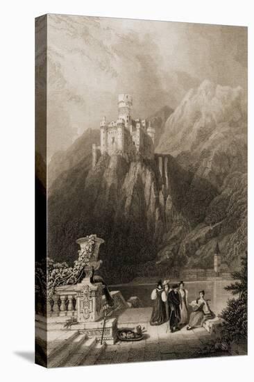 Thurnburg Castle, Engraved by J.T. Willmore, Illustration from 'The Pilgrims of the Rhine'…-David Roberts-Stretched Canvas