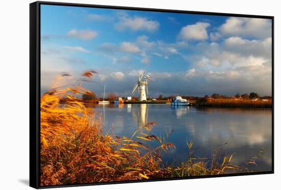 Thurne Mill, Norfolk Broads, Norfolk-Geraint Tellem-Framed Stretched Canvas