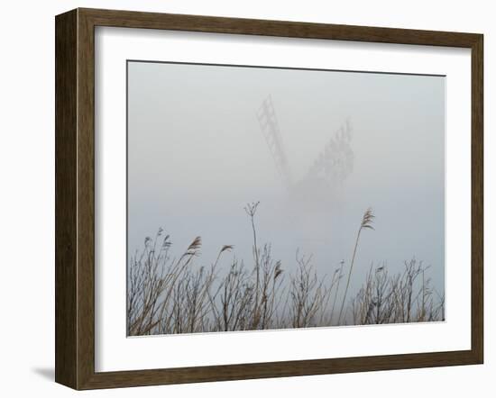 Thurne Mill viewed through the mist at Thurne, Norfolk, England, United Kingdom, Europe-Jon Gibbs-Framed Photographic Print