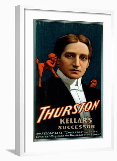 Thurston, Devil telling him secrets Magic Poster No.1-Lantern Press-Framed Art Print