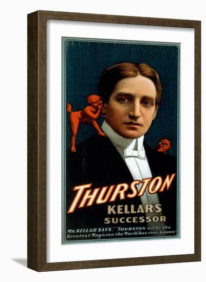 Thurston, Devil telling him secrets Magic Poster No.1-Lantern Press-Framed Art Print