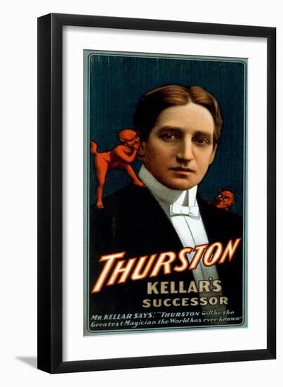 Thurston, Devil telling him secrets Magic Poster No.1-Lantern Press-Framed Art Print