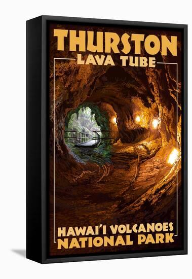 Thurston Lava Tube - Hawaii Volcanoes National Park-Lantern Press-Framed Stretched Canvas