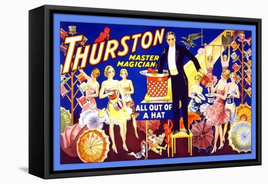 Thurston, Master Magician All Out of a Hat-null-Framed Stretched Canvas