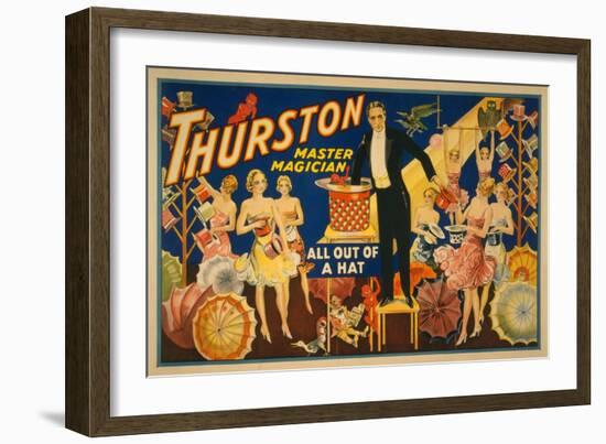 Thurston, Master Magician "Out of a Hat" Magic Poster-Lantern Press-Framed Art Print