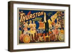 Thurston, Master Magician "Out of a Hat" Magic Poster-Lantern Press-Framed Art Print